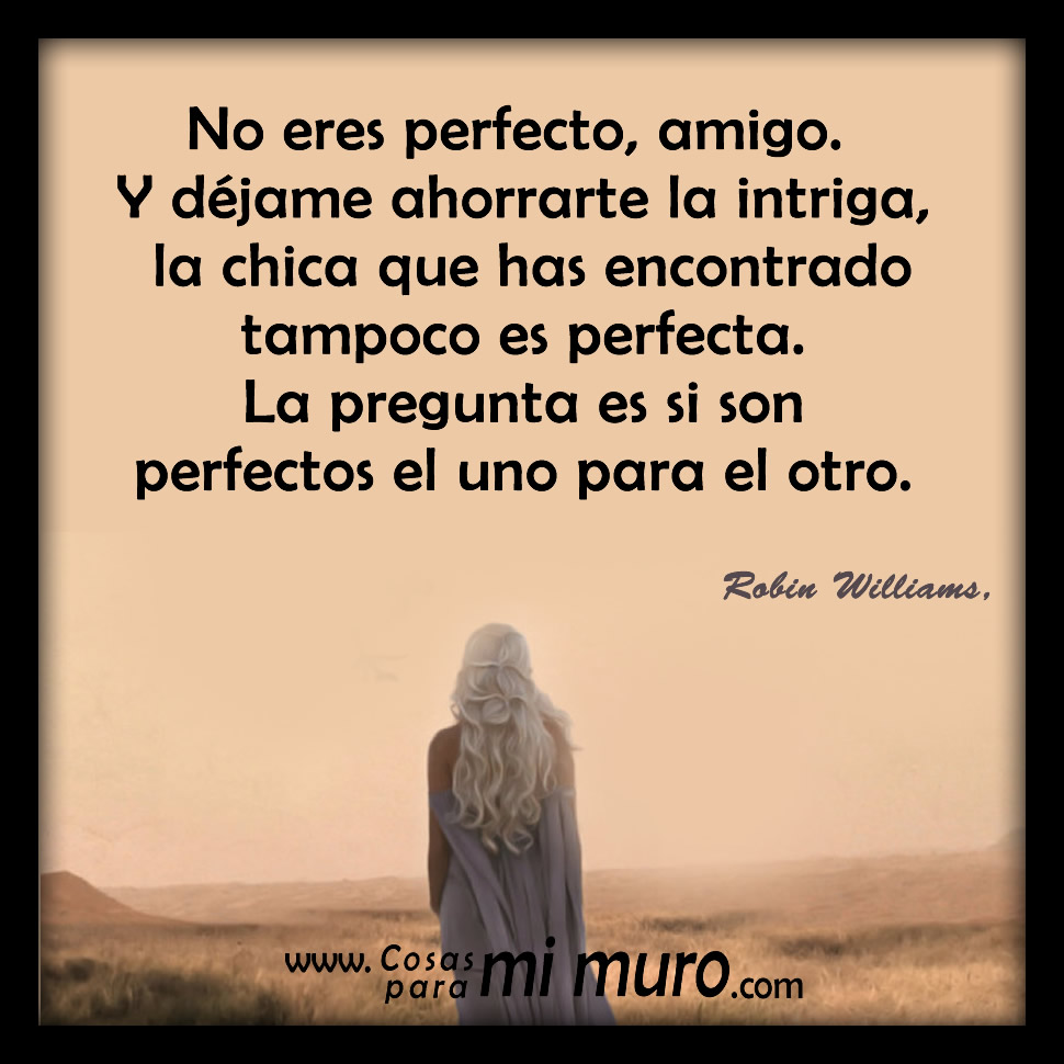 Tú no eres perfeto, tu mujer tampoco lo es. - Cosas para mi muro